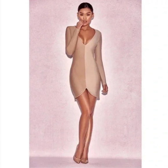 House Of CB, 'Anjele' Two Tone Nude Mini Dress - Picture 3 of 4